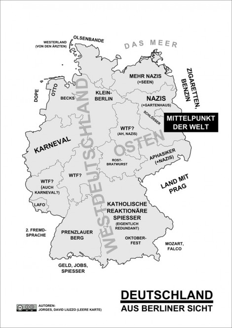 Deutschland Karte aus Berliner Sicht