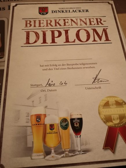 ...und zum Abschluss ein Bierkenner-Diplom! 